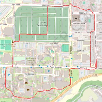 Logan Loop Walk trail, distance, elevation, map, profile, GPS track
