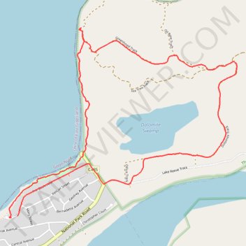 The Lakes National Park - Dolomite and Greenhood loop trails trail, distance, elevation, map, profile, GPS track