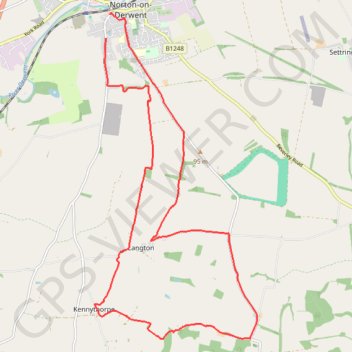 Norton-on-Derwent south loop trail, distance, elevation, map, profile, GPS track