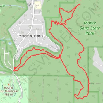 Arrowhead Trail and Natural Well Trail Loop in Monte Sano State Park trail, distance, elevation, map, profile, GPS track