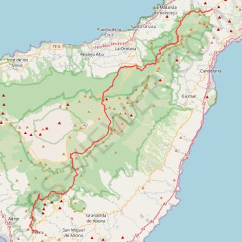 LONG TRAIL GR - 131 TENERIFE (CANARY ISLANDS) GR131 GR 131|trackspotting.com trail, distance, elevation, map, profile, GPS track