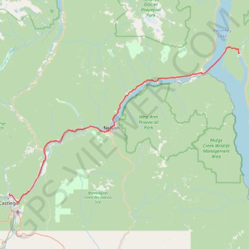 Castlegar - Crawford Bay trail, distance, elevation, map, profile, GPS track