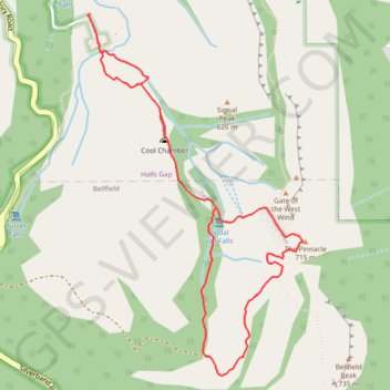 The Pinnacle trail, distance, elevation, map, profile, GPS track
