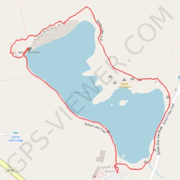 Sylvan Lake Loop Trail in Custer State Park trail, distance, elevation, map, profile, GPS track