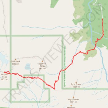 Vesper Peak hike via Surise Mine Trail in Mount Baker-Snoqualmie National Forest trail, distance, elevation, map, profile, GPS track