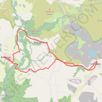 Bickleigh - Lee Moor trail, distance, elevation, map, profile, GPS track