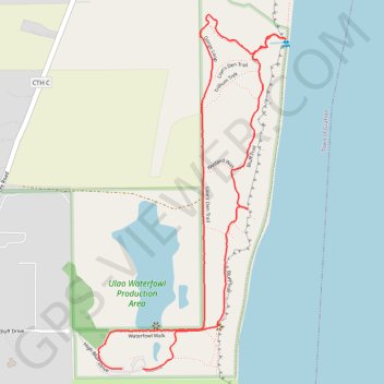 Lion's Den Trail and Bluff Trail Loop via Public Beach in Lion's Den Gorge Nature Preserve trail, distance, elevation, map, profile, GPS track