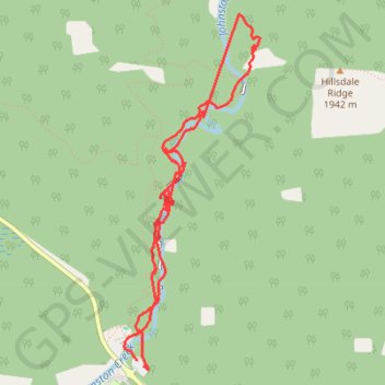 Johnston Canyon Trail trail, distance, elevation, map, profile, GPS track