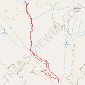 Twin Falls hike trail, distance, elevation, map, profile, GPS track