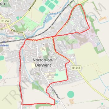 Norton-on-Derwent Loop trail, distance, elevation, map, profile, GPS track