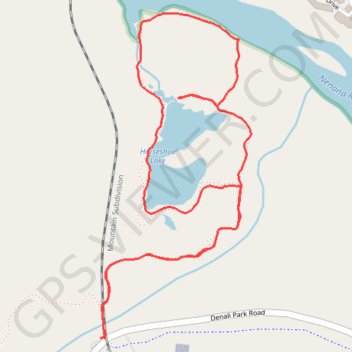 Horseshoe Lake Loop Trail in Denali National Park trail, distance, elevation, map, profile, GPS track