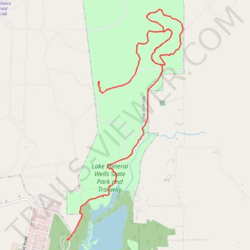 Lake Mineral Wells State Park Hike trail, distance, elevation, map, profile, GPS track