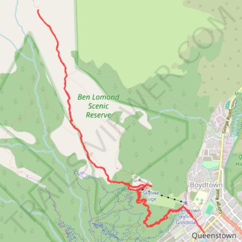 Queenstown 步行 trail, distance, elevation, map, profile, GPS track