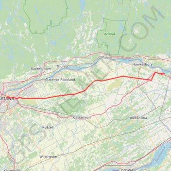 Ottawa - East Hawkesbury trail, distance, elevation, map, profile, GPS track