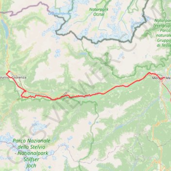 Etschradweg Vinschgau: Mals-Meran trail, distance, elevation, map, profile, GPS track