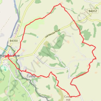Cusop Hill trail, distance, elevation, map, profile, GPS track