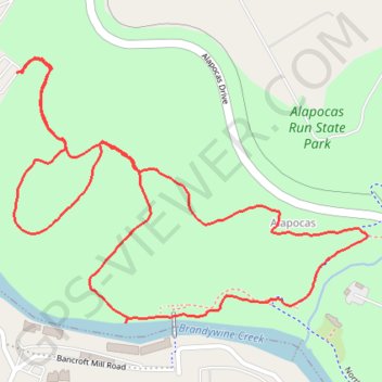 Alapocas Woods Loop Trail in Alapocas Run State Park trail, distance, elevation, map, profile, GPS track