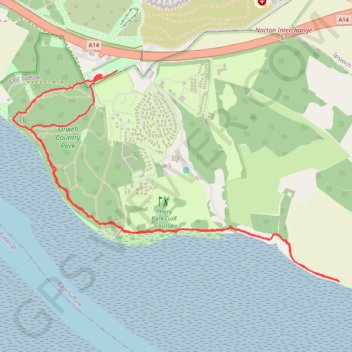 England Coast Path Eastwards from Bridge Wood trail, distance, elevation, map, profile, GPS track