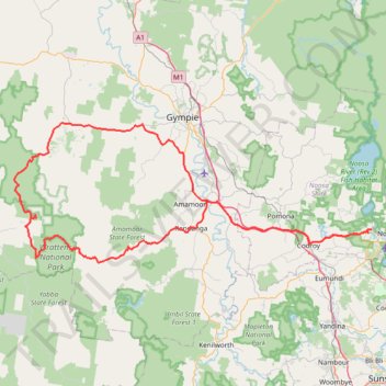 Kandanga Wrattens Widgee Loop trail, distance, elevation, map, profile, GPS track