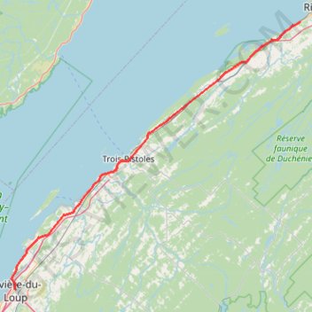 Rivière-du-Loup - Rimouski trail, distance, elevation, map, profile, GPS track