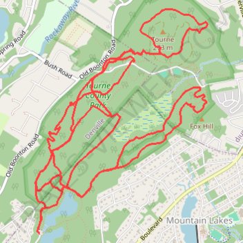 Tourne County Park trails trail, distance, elevation, map, profile, GPS track