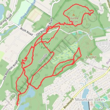 Tourne County Park Loop trail, distance, elevation, map, profile, GPS track