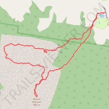 Mount Maroon up North West via Cave trail, distance, elevation, map, profile, GPS track