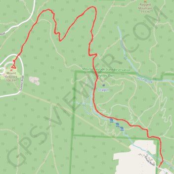 Mount Greylock via Bellows Pipe Trail in Mount Greylock State Reservation trail, distance, elevation, map, profile, GPS track