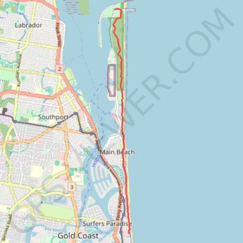 Federation Trail - Surfers Paradise trail, distance, elevation, map, profile, GPS track