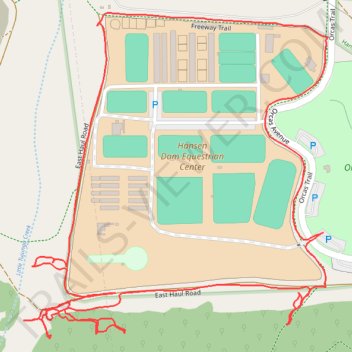 Hansen Dam near Orcas park trail, distance, elevation, map, profile, GPS track