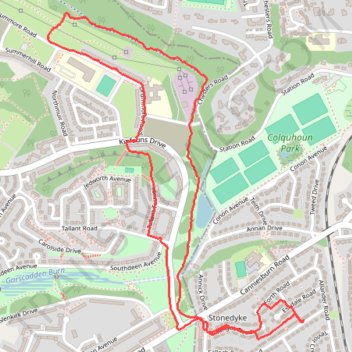 2026-06-30_16-56 drumchapel trail, distance, elevation, map, profile, GPS track