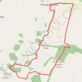 Thorpe Basset Loop trail, distance, elevation, map, profile, GPS track