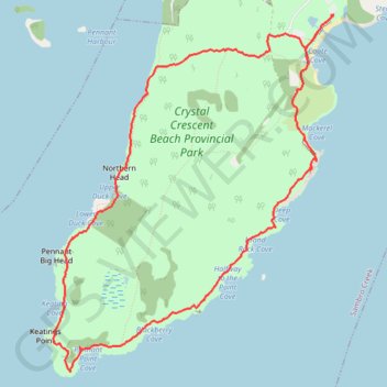 Pennant Point Loop Hike trail, distance, elevation, map, profile, GPS track
