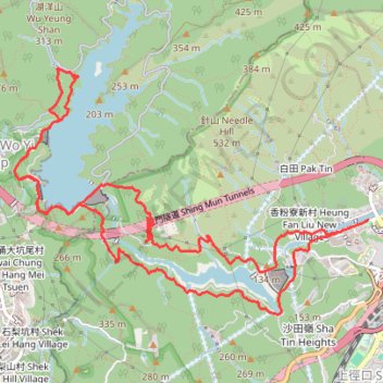 蝴蝶園坑 下城左坑 trail, distance, elevation, map, profile, GPS track