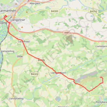 Car (1) trail, distance, elevation, map, profile, GPS track