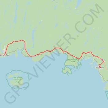 Terrace Bay - Marathon trail, distance, elevation, map, profile, GPS track