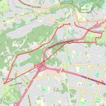 Hamilton-Brantford Rail Trail, Radial Rail Trail and Wilson Street Loop trail, distance, elevation, map, profile, GPS track