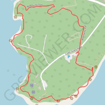 Amphitrite Point Lighthouse Loop trail, distance, elevation, map, profile, GPS track