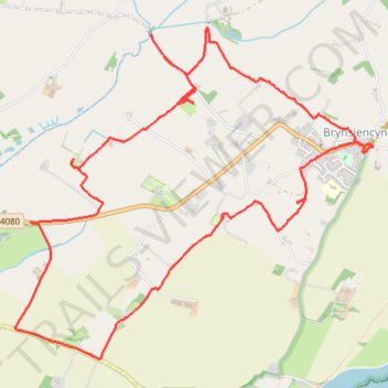 Brynsiencyn loop walk on the Isle of Anglesey trail, distance, elevation, map, profile, GPS track