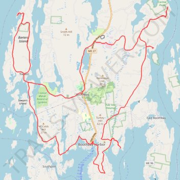 Boothbay Missing Tiles trail, distance, elevation, map, profile, GPS track