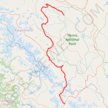 Ladhak Trek trail, distance, elevation, map, profile, GPS track