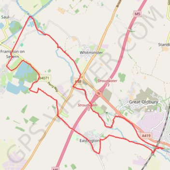 Stonehouse to Frampton trail, distance, elevation, map, profile, GPS track