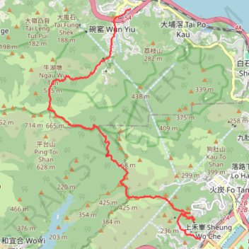 Pai Tau trail, distance, elevation, map, profile, GPS track