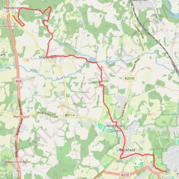 Walk - Nymans, Handcross, Staplefield, Cuckfield, Haywards Heath trail, distance, elevation, map, profile, GPS track