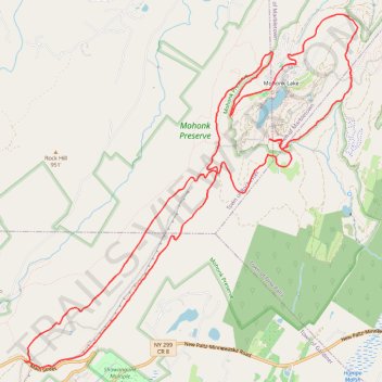 Mohonk Mountain Lodge and Mohonk Preserve carriage roads trail, distance, elevation, map, profile, GPS track