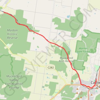 Maldon - Castlemaine - Railway Track trail, distance, elevation, map, profile, GPS track