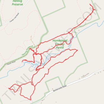 Homestead County Forest Trails trail, distance, elevation, map, profile, GPS track
