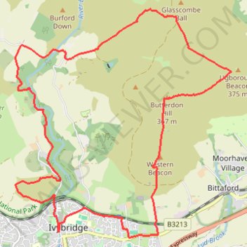 Erme Valley and Ugborough Moor trail, distance, elevation, map, profile, GPS track