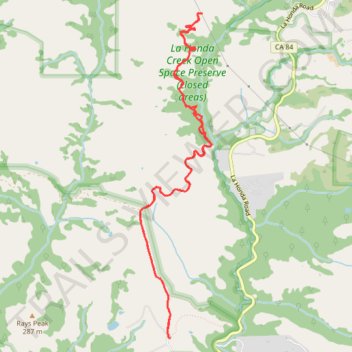 La Honda Creek Open Space - Harrington Creek Trail and Lonely Forest Trail trail, distance, elevation, map, profile, GPS track