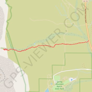The Grotto Waterfall via First Creek Trail in Red Rock Canyon National Conservation Area trail, distance, elevation, map, profile, GPS track